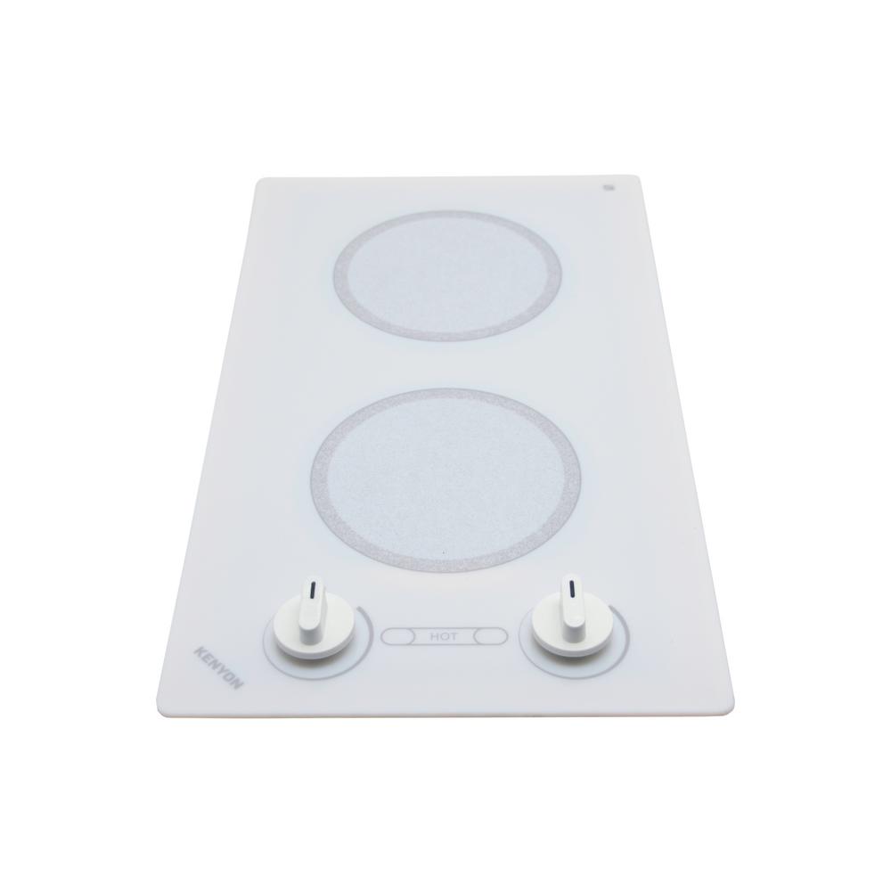 Kenyon Alpine 12 In Radiant Electric Cooktop In White With 2