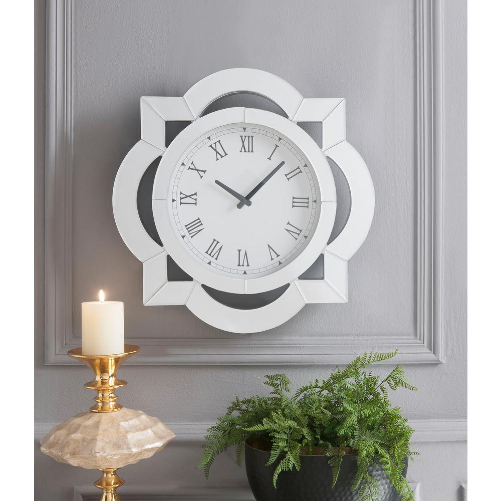 Lilac Mirrored Wall Clock