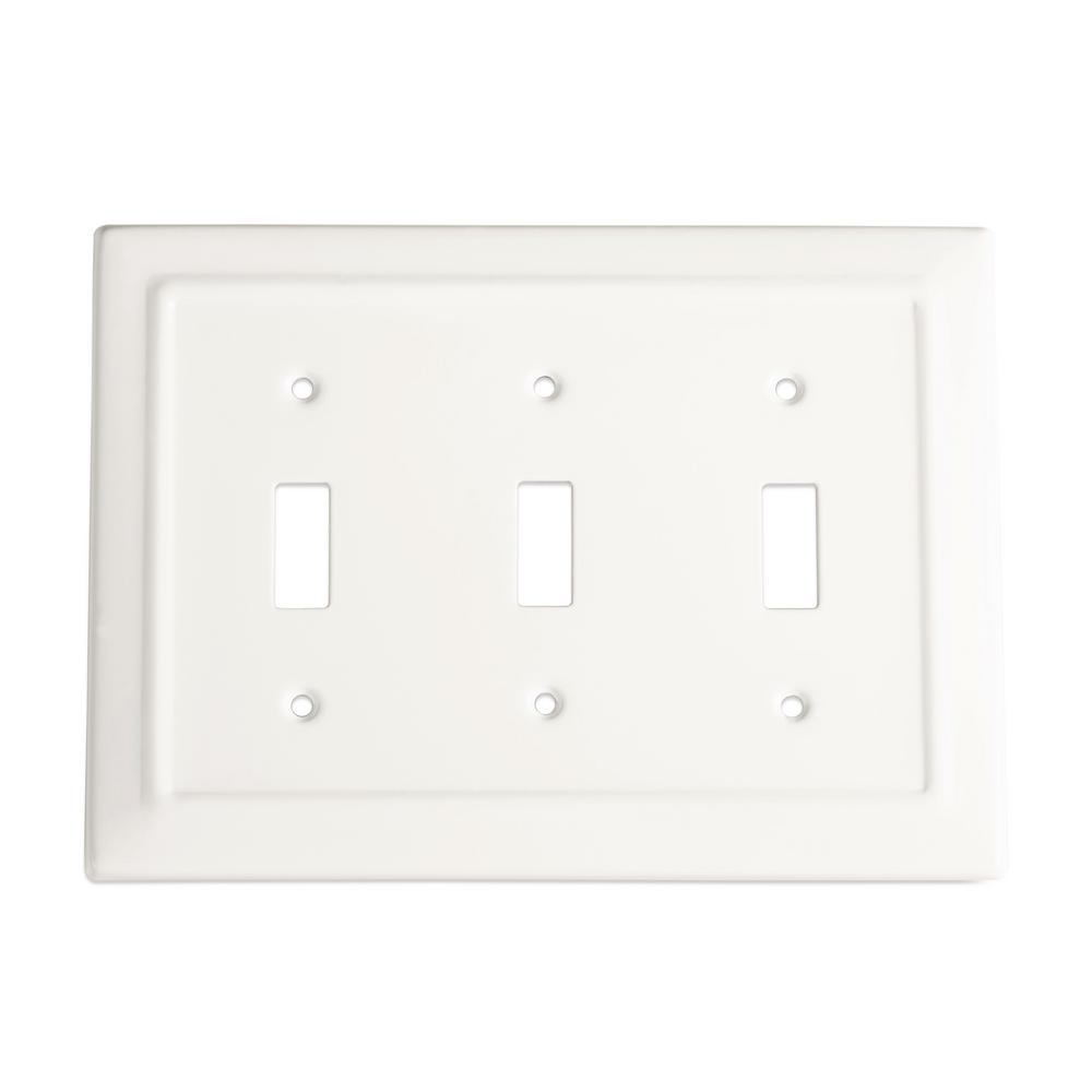 Monarch Abode Architectural Metal Triple Switch Wall Plate/Switch Plate