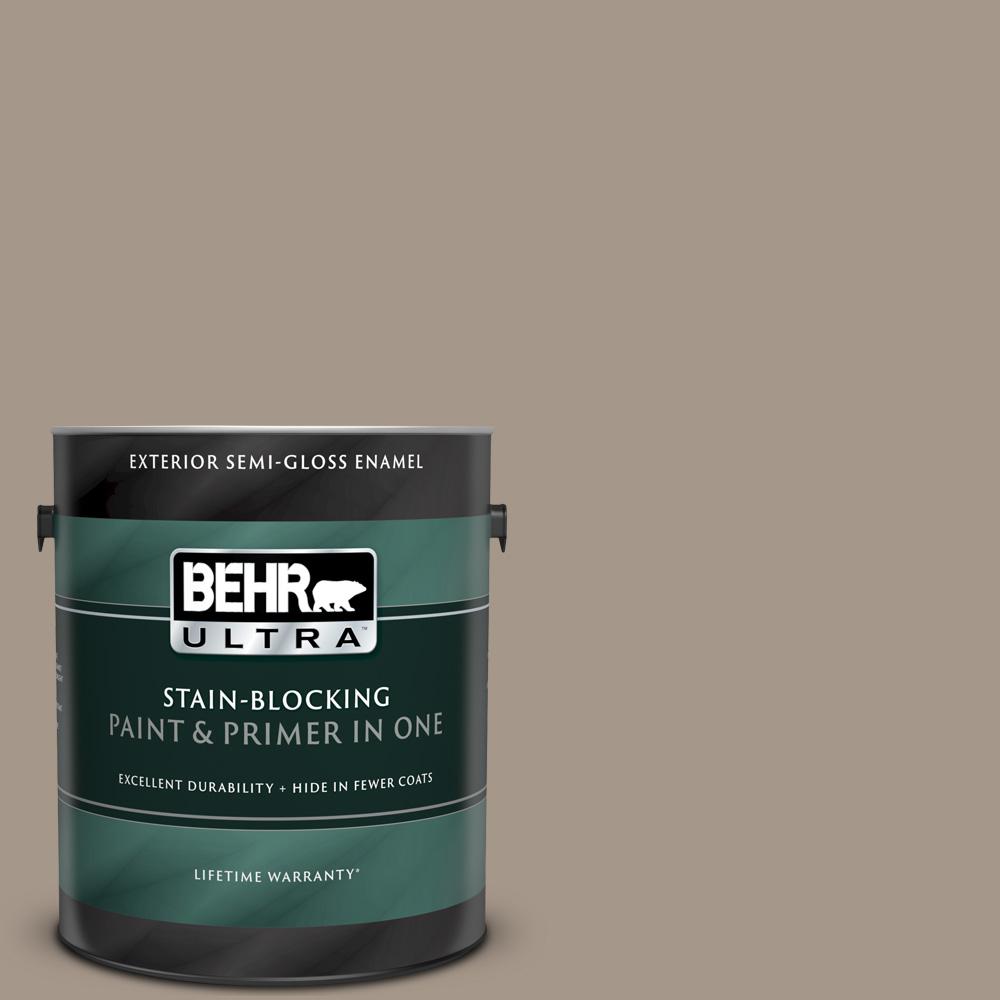 BEHR ULTRA 1 gal. N2204 Shiitake SemiGloss Enamel Exterior Paint and