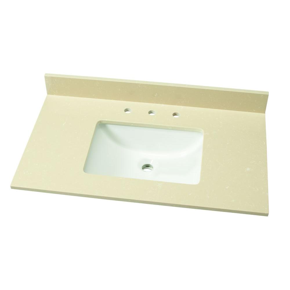 Home Decorators Collection 37 In W Quartz Single Vanity Top Home Decorators Collection 37 In W Quartz Single Vanity Top Sparkling White With Basin Sprwht3722 2cm The Depot