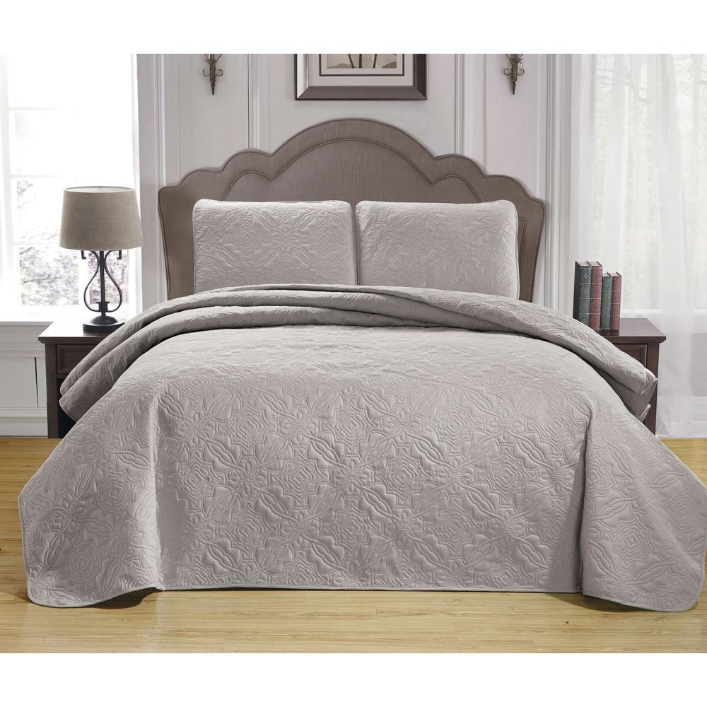 Duck River Leda Taupe King Bedspread Set 13286d 1 The Home Depot Leda Taupe King Bedspread Set