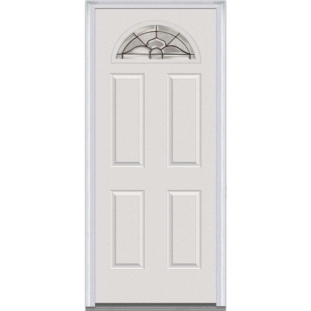 MMI Door 36 In. X 80 In. Master Nouveau Left-Hand Fan Lite 4-Panel ...