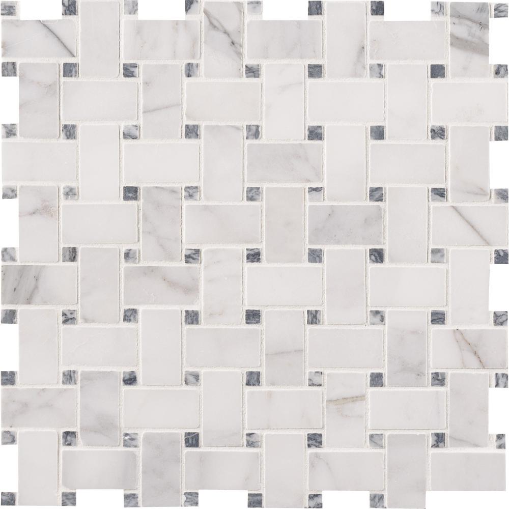 Basketweave Backsplash Tile Flooring The Home Depot Calacatta Cressa Basket Weave 12 In X 10mm Honed Marble Mesh