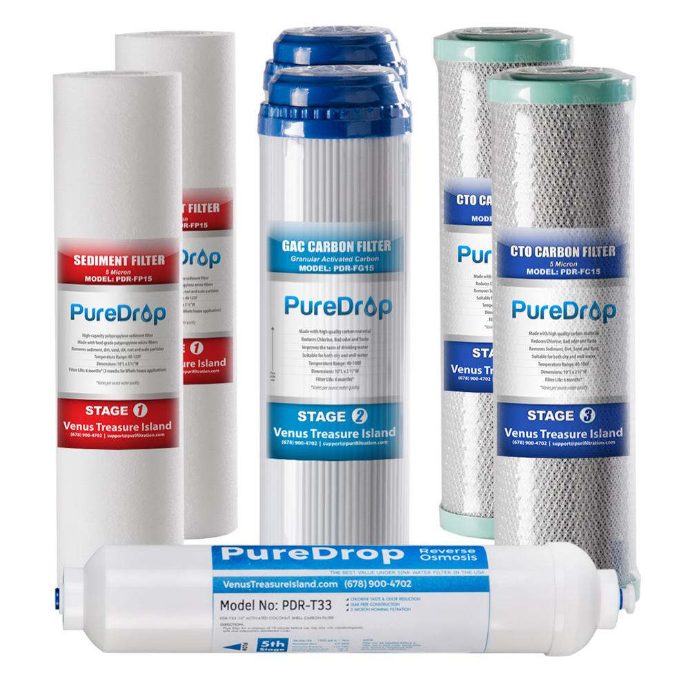 Reverse Osmosis 6 Month Replacement Reverse Osmosis Filter Pack Water Filter Replacement