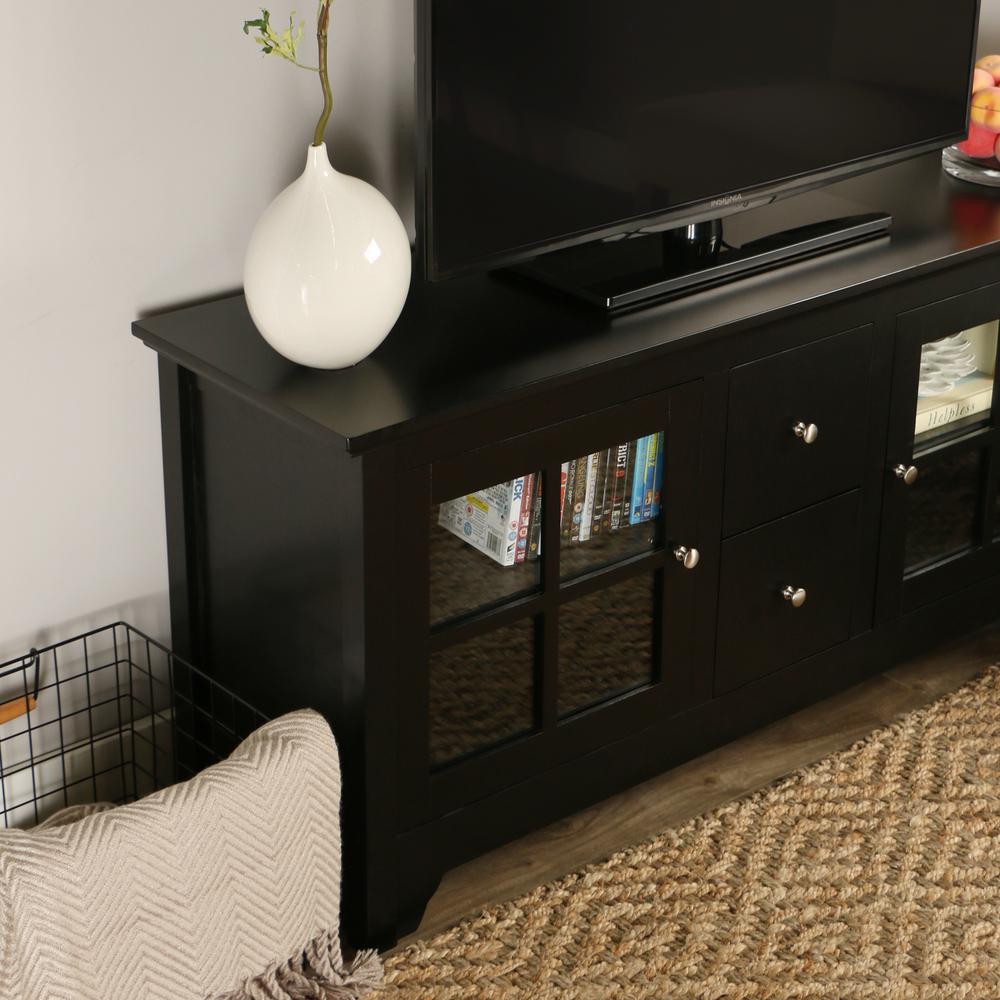 Walker Edison Furniture Company Becket Matte Black Entertainment Center