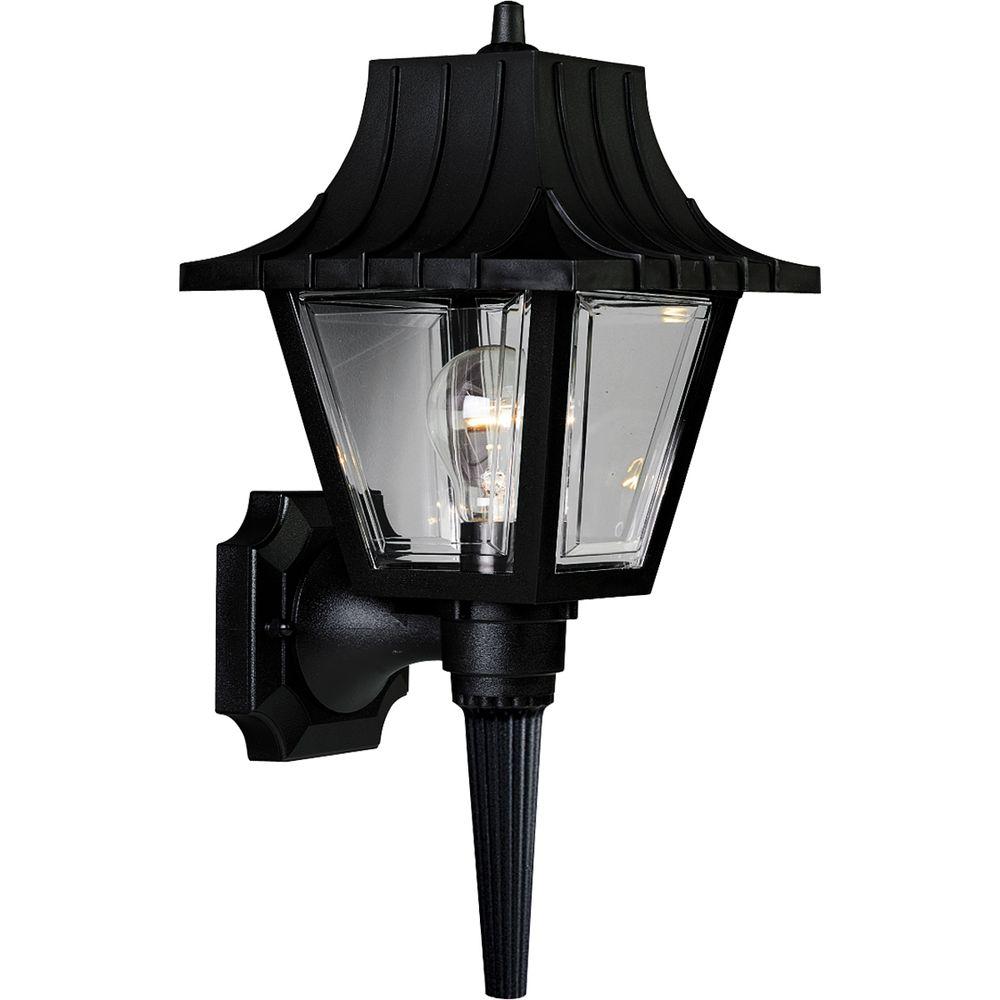 Hardwired Outdoor Wall Mounted Lighting The Mansard Collection 1 Light Black Outdoor Wall Lantern