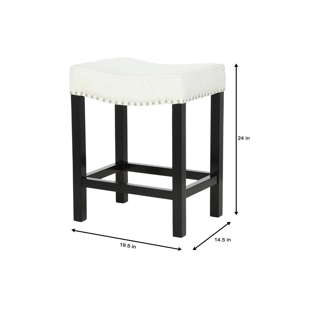 Home Decorators Collection 24 in. Ivory Cushioned Curved Nailhead