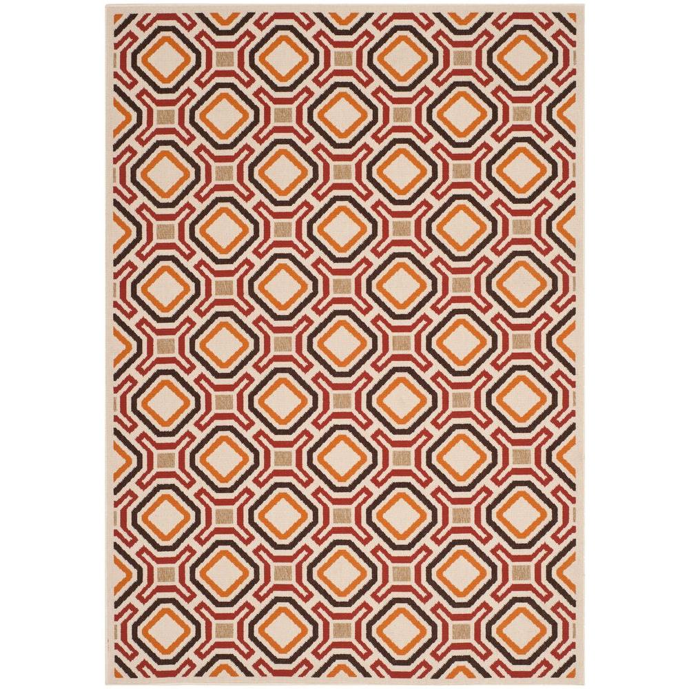 Safavieh Veranda Creme/Red 5 ft. 3 in. x 7 ft. 7 in. Indoor/Outdoor