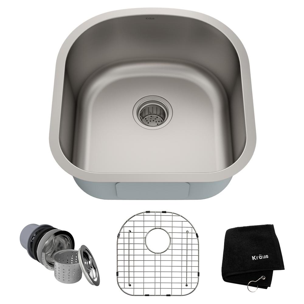 Kraus Premier Undermount Stainless Steel 20 In Single Bowl Kitchen Sink