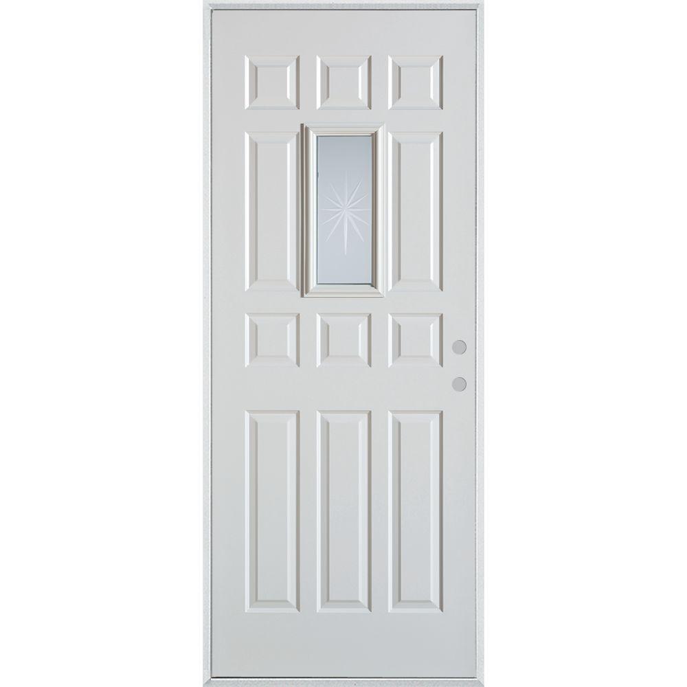 Stanley Doors 36 in. x 80 in. VGroove Rectangular Lite 12Panel