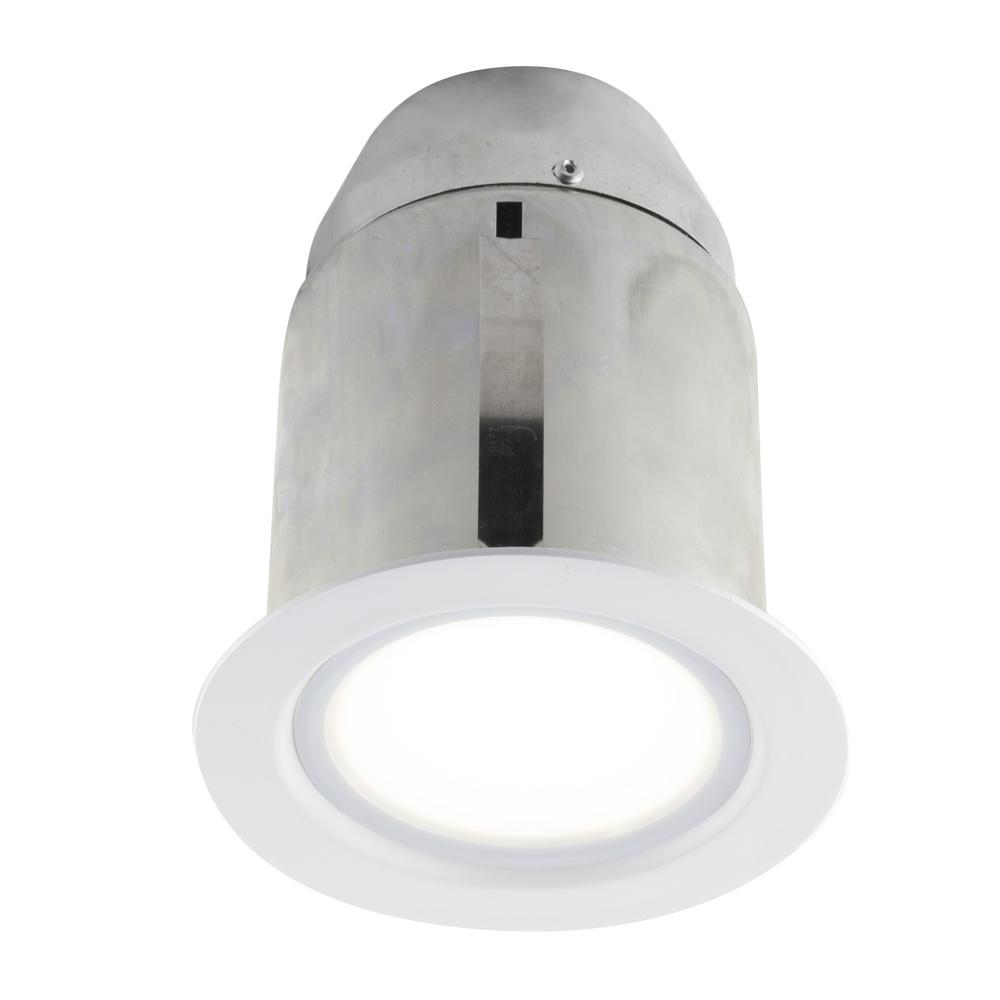 4 In White Intergrated Led Recessed Fixture Kit For Damp Locations