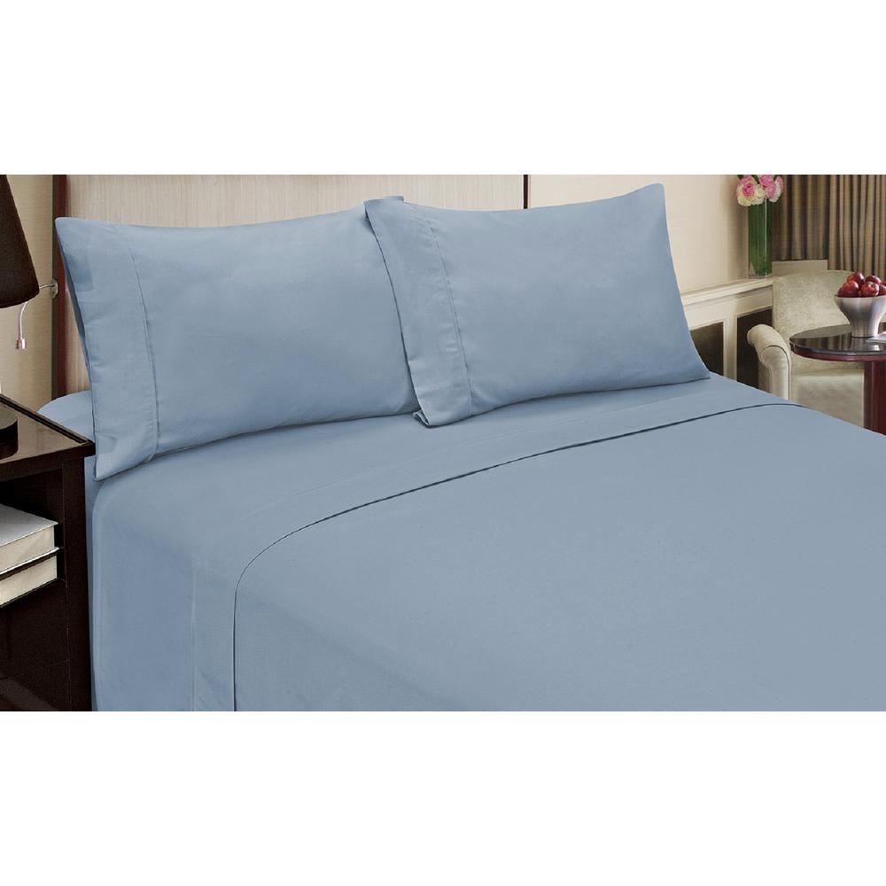 Home Dynamix Jill Fashion 4Piece Solid Light Blue Queen Sheet