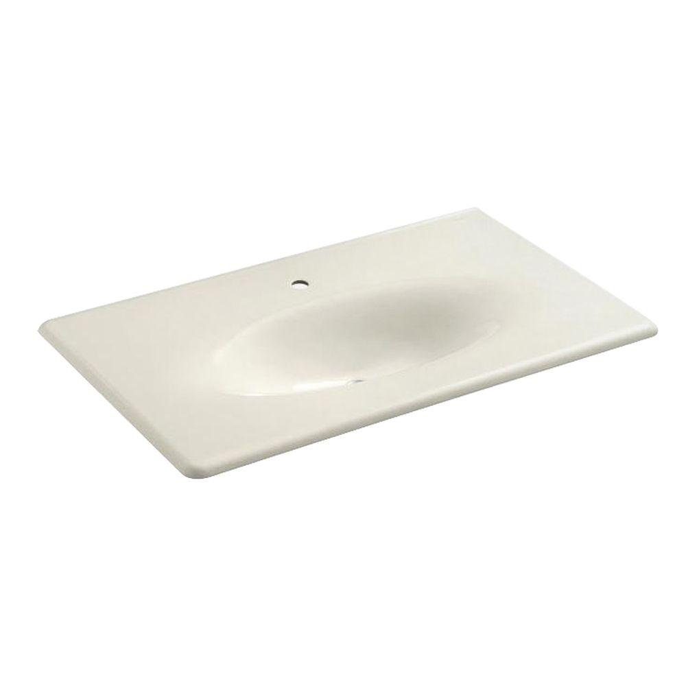 KOHLER 22.25 in. Iron/Impressions Vanity Top Bathroom Sink in BiscuitK