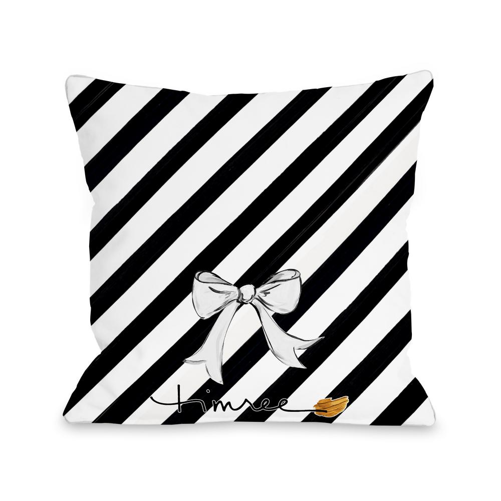 Hello Beautiful Black White Graphic Polyester 16 In X 16 In