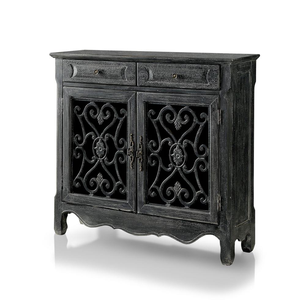 Alaterre Furniture Country Cottage Blue Antique Accent Cabinet ACCA23BA   Antique Black Furniture Of America Office Storage Cabinets Idf Ac516 64 600 