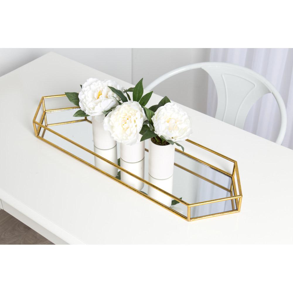 Kate And Laurel Felicia Gold Decorative Tray 211698 The Home Depot