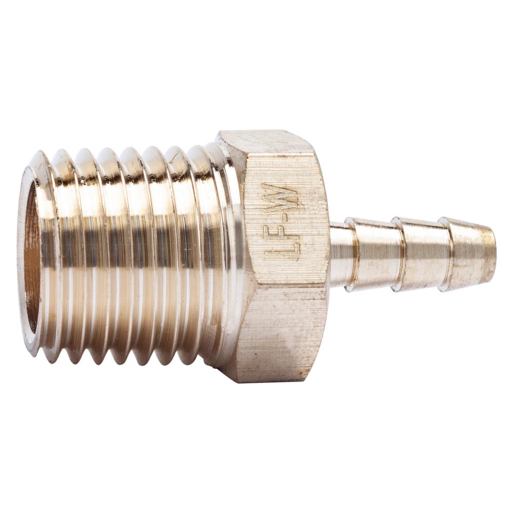 LTWFITTING 1/8 in. ID Hose Barb x 1/4 in. MIP Lead Free Brass Adapter