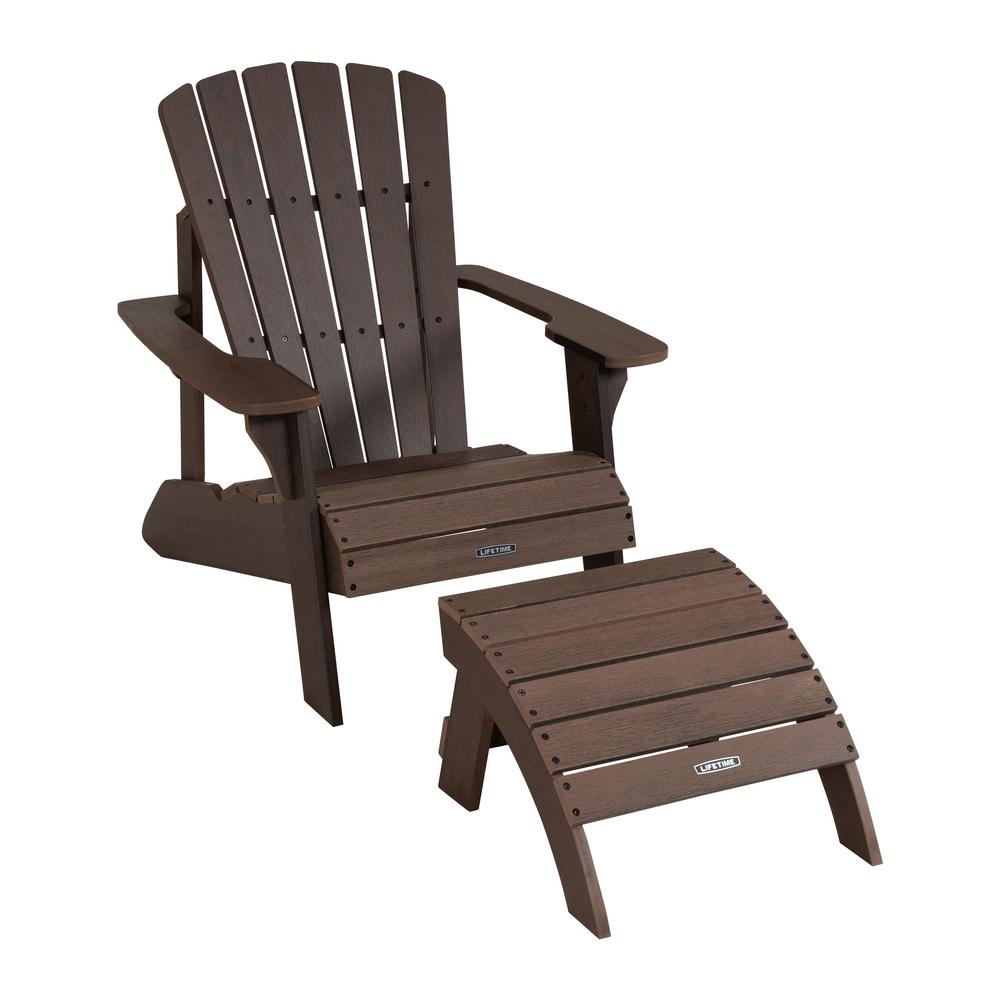 Lifetime Composite Rustic Brown Adirondack Chair and ...