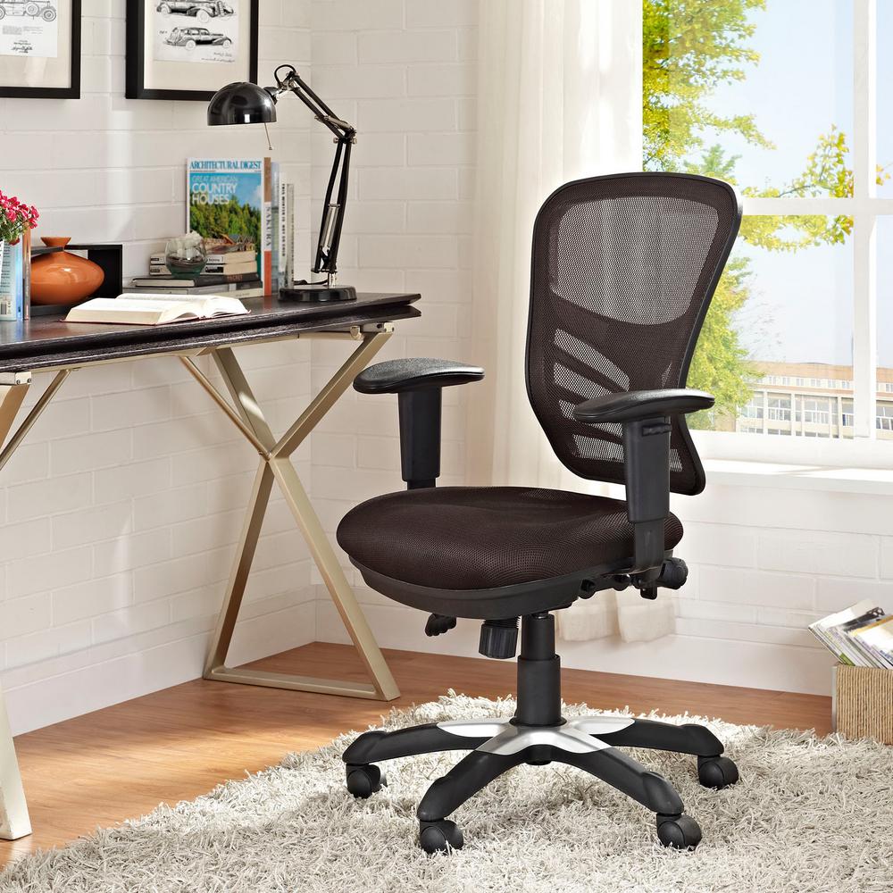Modway Articulate Mesh Office Chair In Brown Eei 757 Brn The Home Articulate Mesh Office Chair In Brown By Modway
