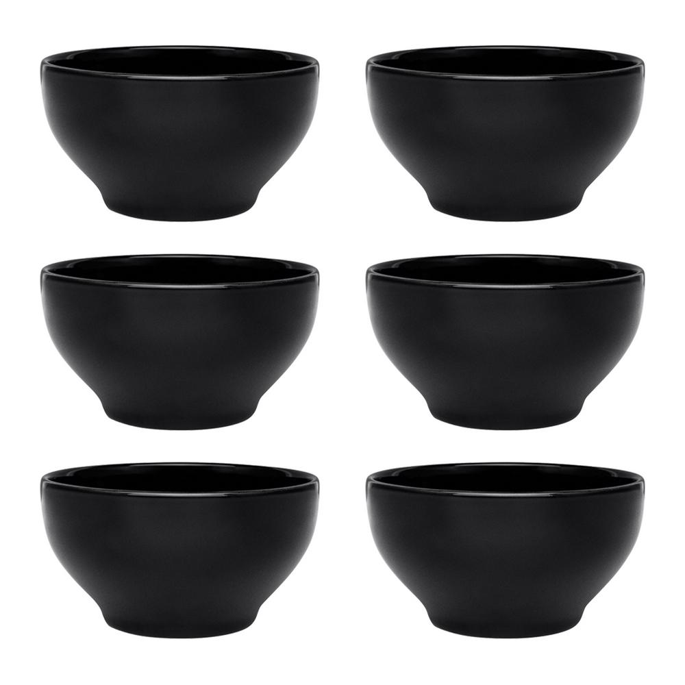 Manhattan Comfort Actual 20.29 oz. Black Earthenware Soup Bowls (Set of 6)AM370806 The Home