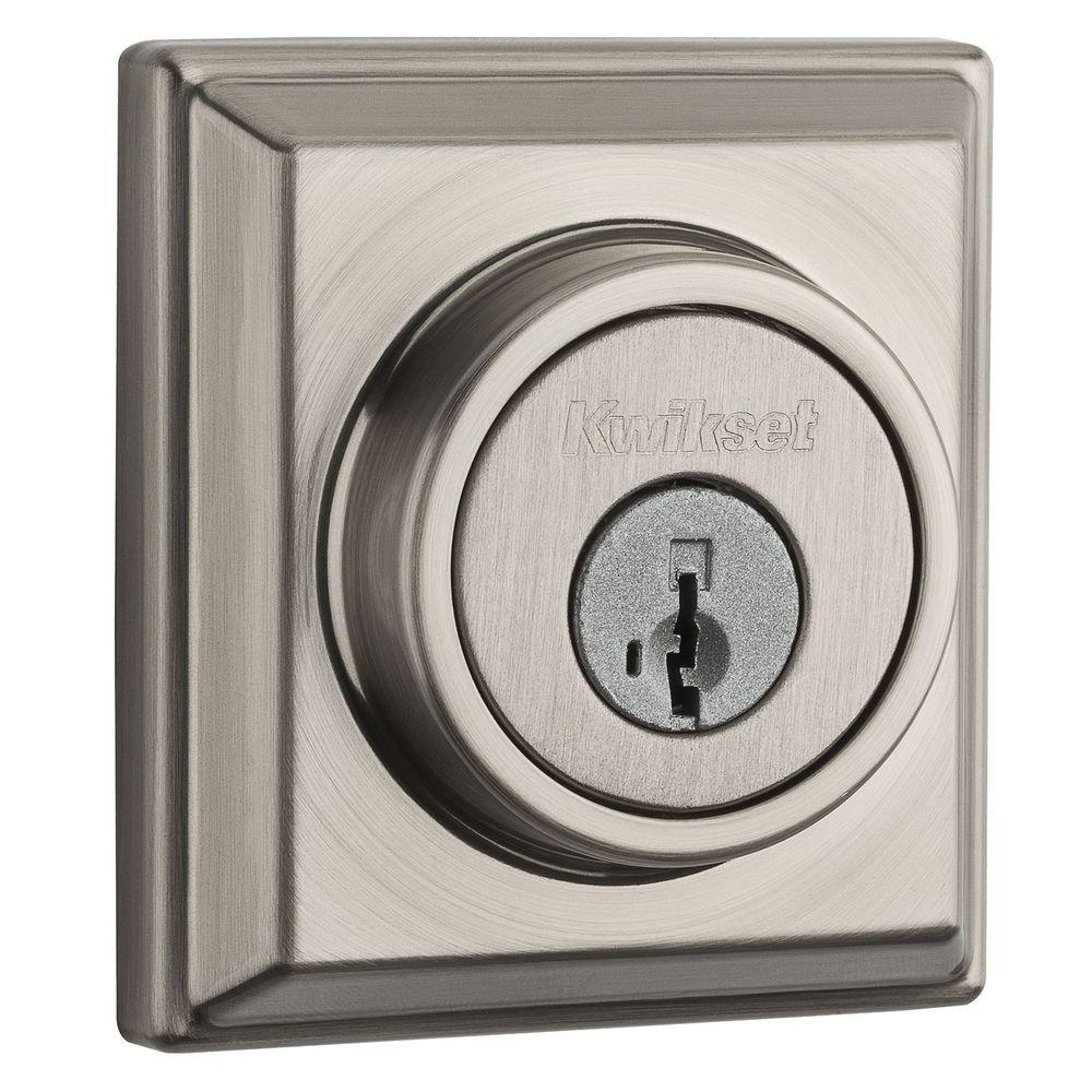 Kwikset 910 Signature Series Contemporary Satin Nickel Single Cylinder Deadbolt with Home Connect Technology
