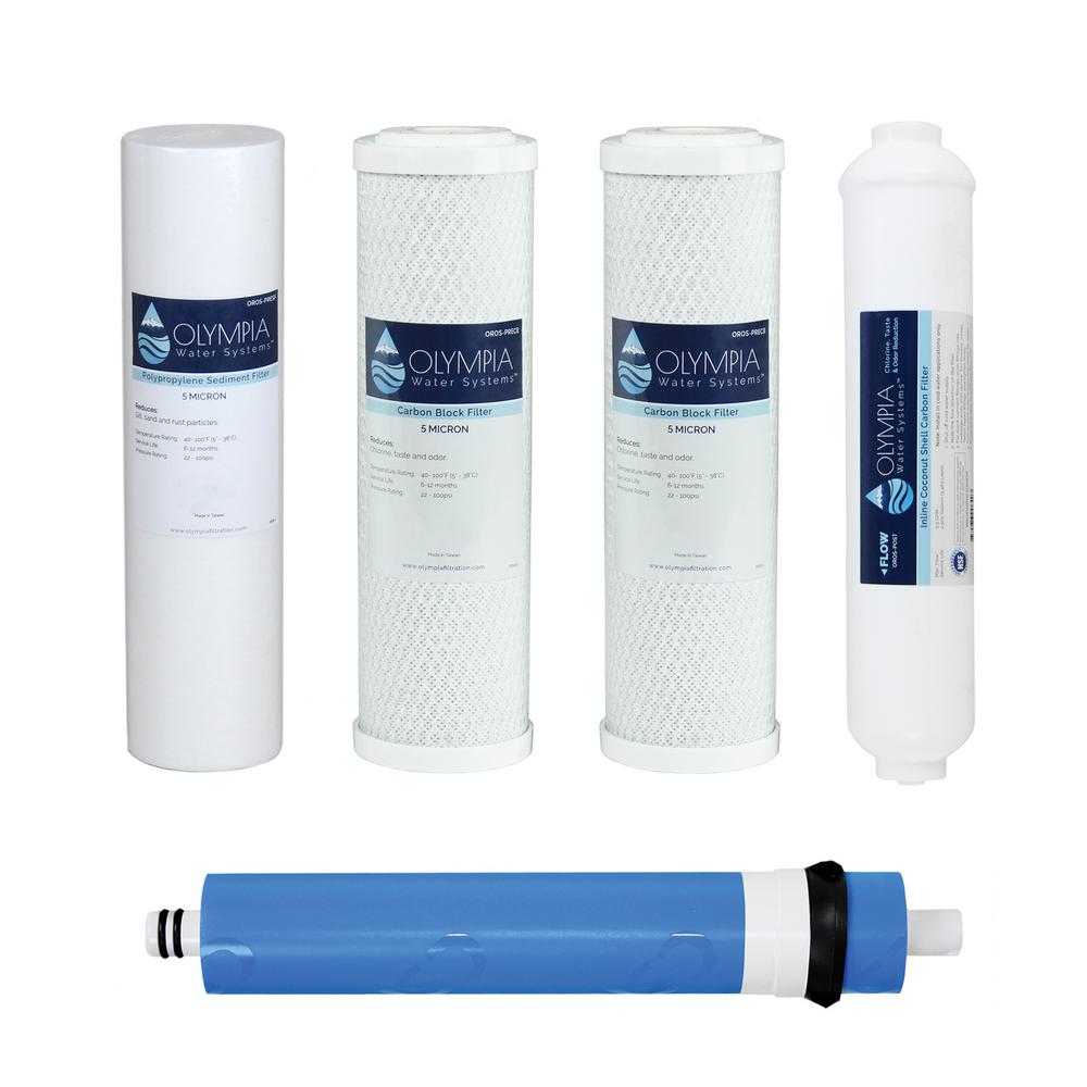 Olympia Water Systems Complete 50GPD 5-Stage Replacement Filter Set for Industry... by Olympia Water Systems