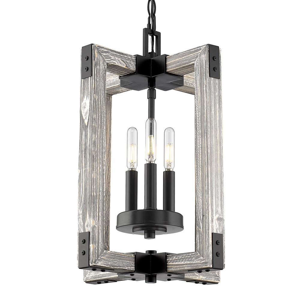 Golden Lighting Lowell 3 Light Black Pendant 7808 3p Blk The Home Lowell 3 Light Black Pendant