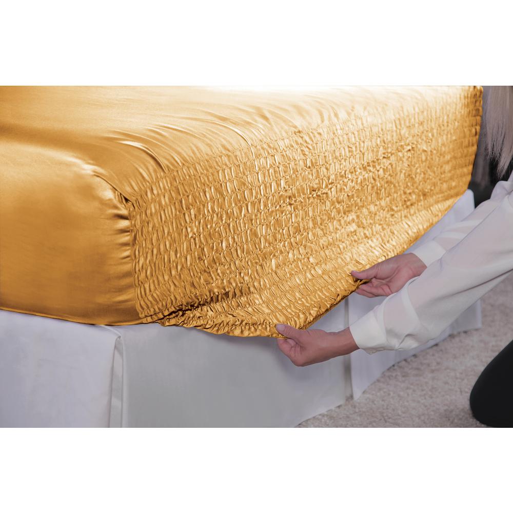 Bed Tite Satin Gold Queen Sheet Set 844067023936 The Home Depot