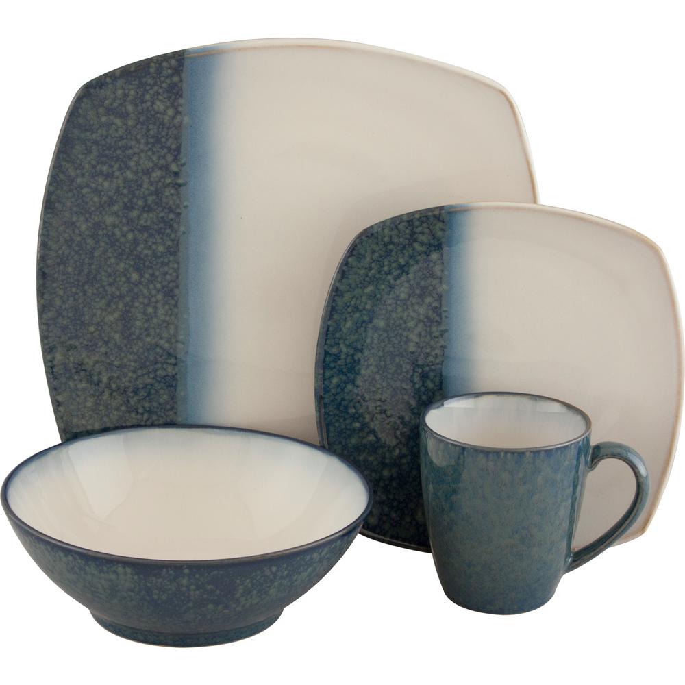 Sango Metallics Blue 16Piece Dinnerware Set476616W The Home Depot