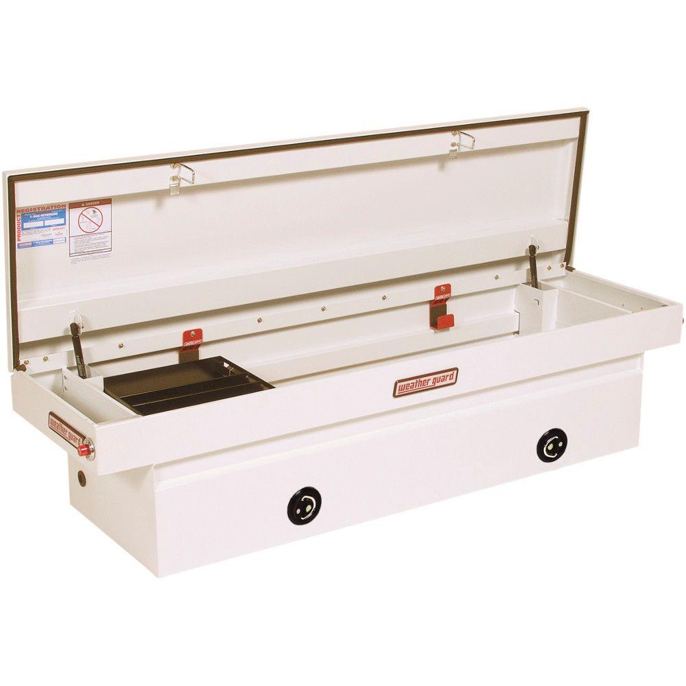 Weather Guard FullSize Steel Saddle Box in Brite White126302 The Home Depot