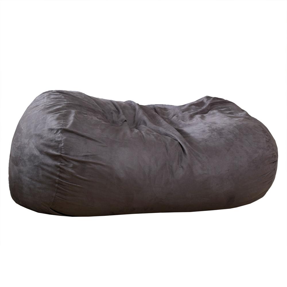 Le House Asher Charcoal Microfiber Synthetic Suede Lounger Bean Le House Asher Charcoal Microfiber Synthetic Suede Lounger Bean Bag