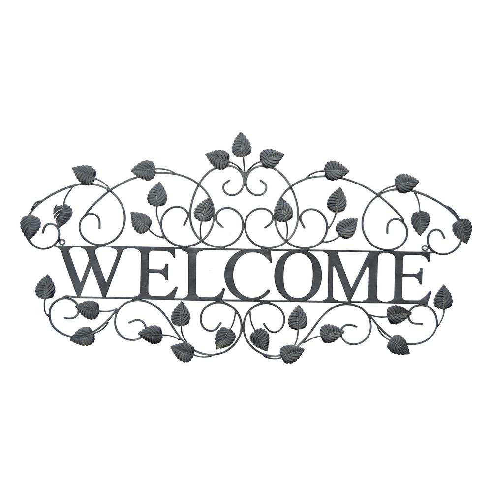 Three Hands Metal Welcome Wall Decor 70998 The Home Depot Three Hands Metal Welcome Wall Decor
