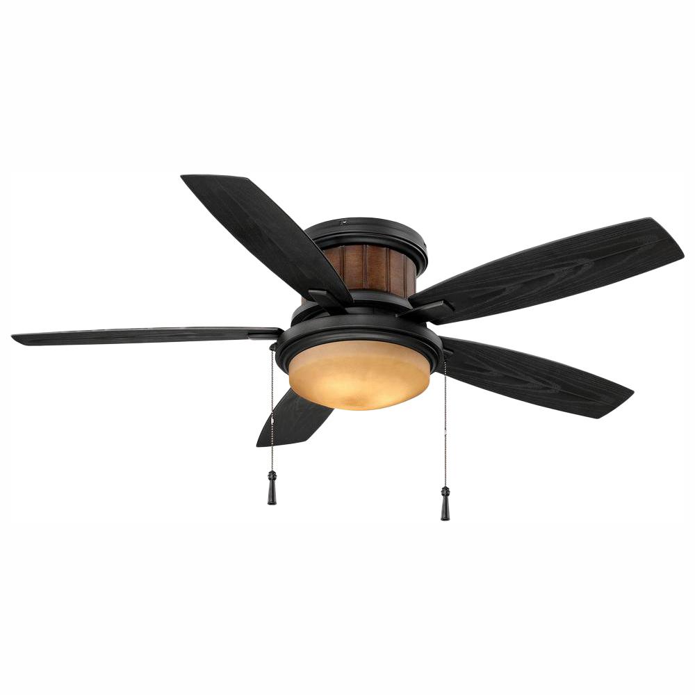 Hampton Bay Roanoke 48 In Led Indoor Outdoor Natural Iron Ceiling Fan With Light Kit