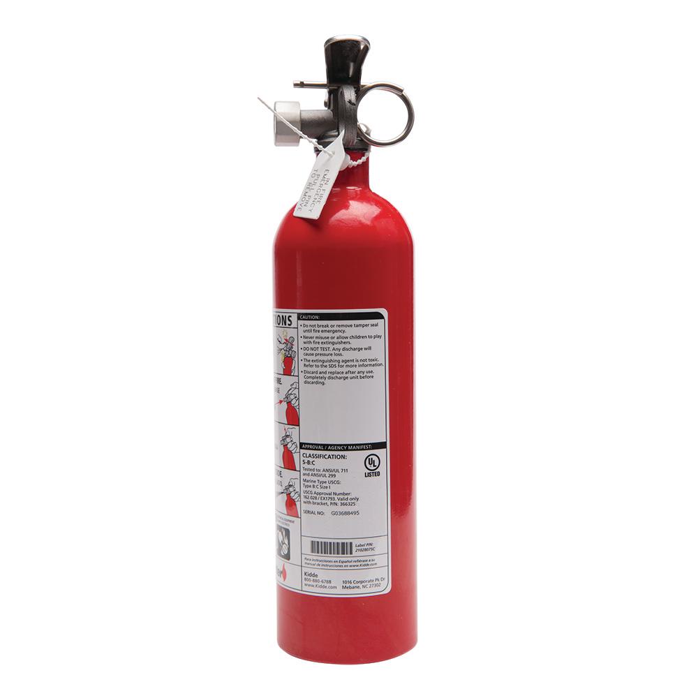 Kidde Code One Fire Extinguisher With Mount Bracket Strap 5 B C Dry Chemical One Time Use 21028347 The Home Depot