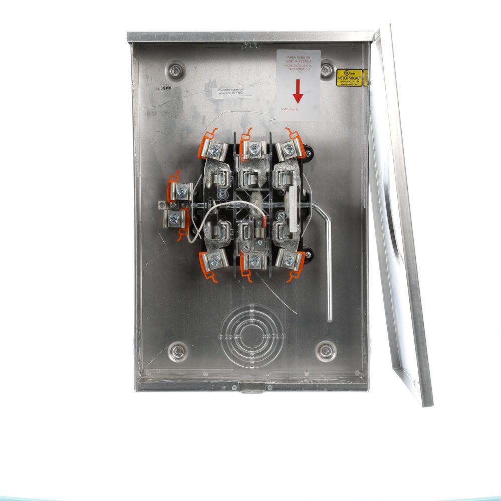 Talon 200 Amp 7 Jaw Ringless Lever Bypass OH/UG Fed Meter Socket with