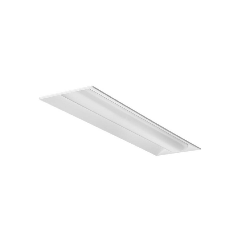 0 500 300 400 Lithonia Lighting The Home Depot 34 Watt White Integrated Led Troffer With Emergency Battery Backup