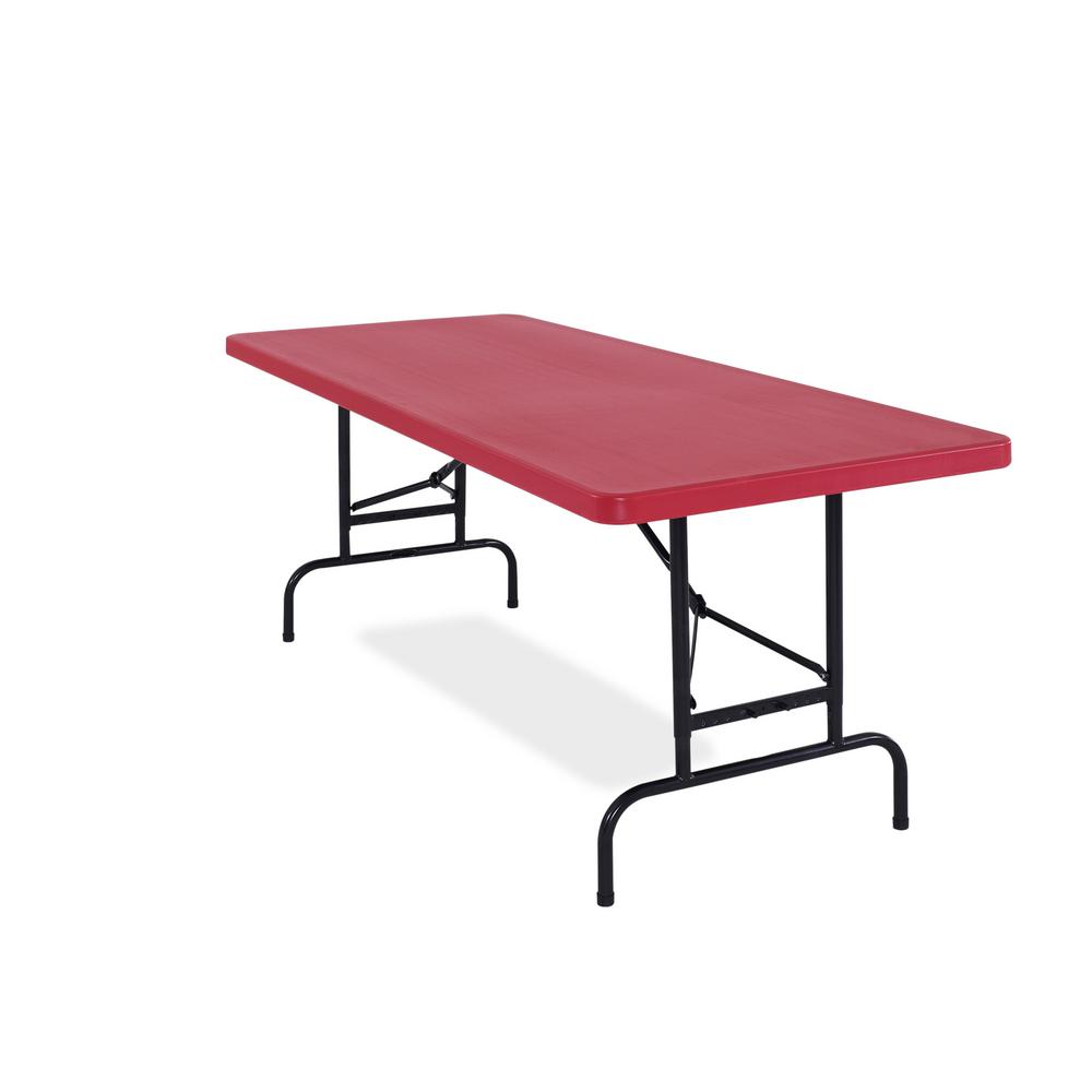 national public seating 30 in x 72 in red adjustable height rectangular folding table - National Public Seating national public seating 30 in x 72 in red adjustable height rectangular folding table - National Public Seating