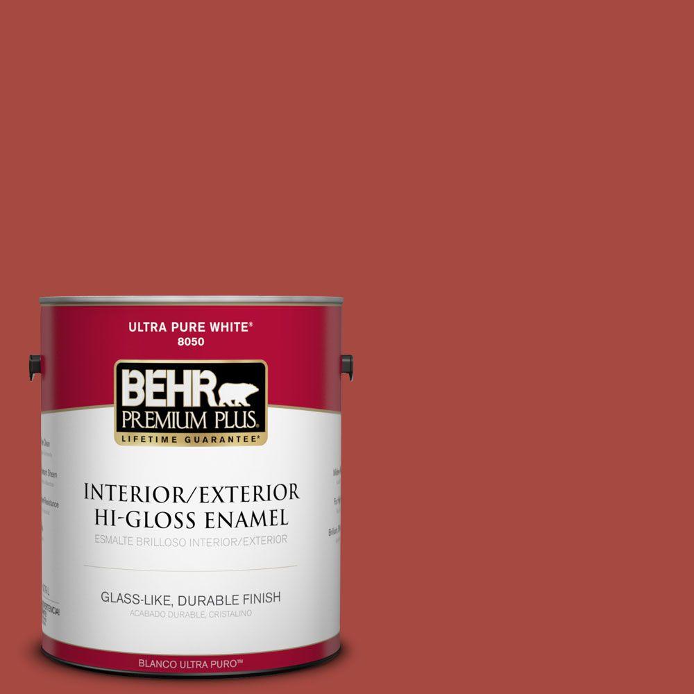 Behr Premium Plus 1 Gal 170d 7 Farmhouse Red Hi Gloss Enamel 170d 7 Farmhouse Red Hi Gloss Enamel