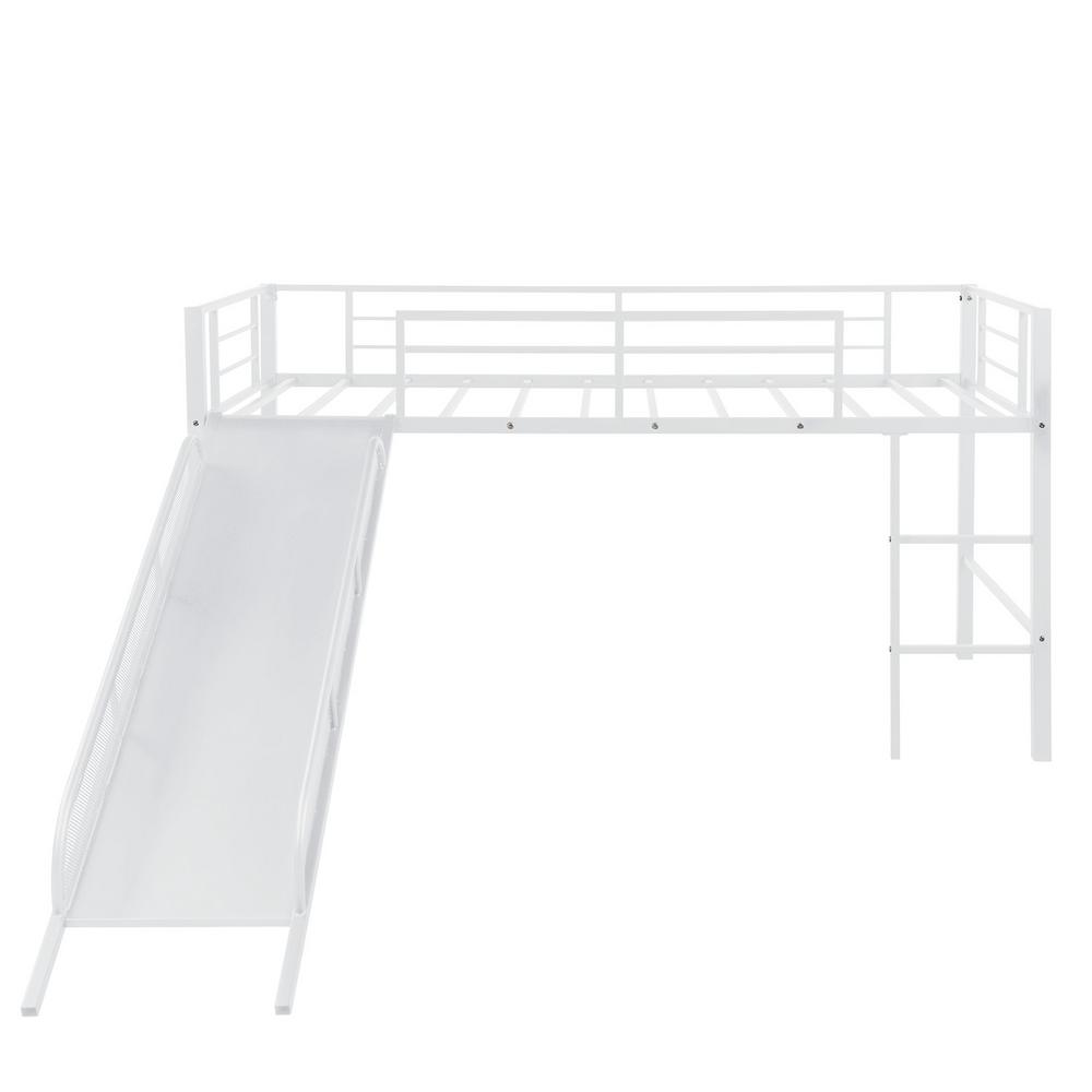metal loft bed with slide