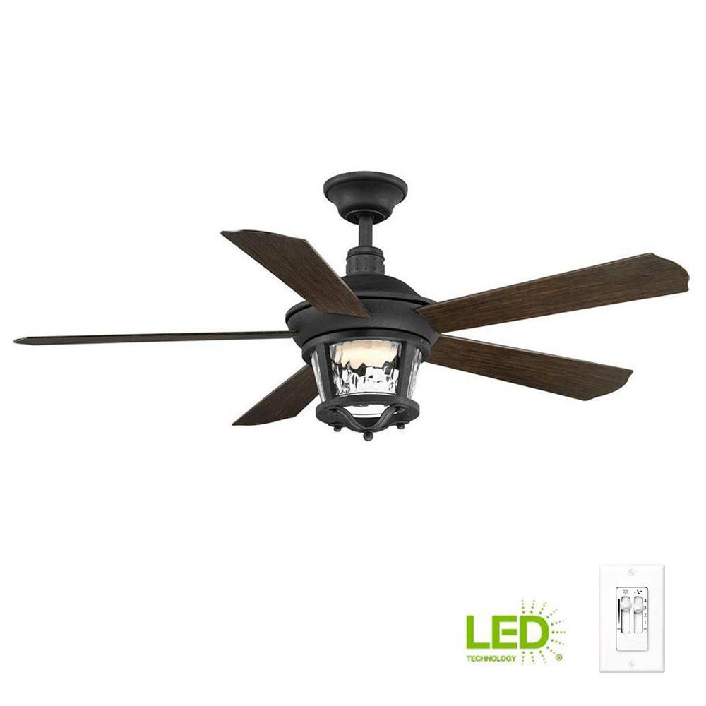 Large Room Progress Lighting Outdoor Ceiling Fans Led Forged Black Ceiling Fan With Light Kit