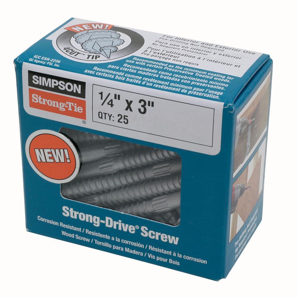 Simpson StrongTie 3 in. StrongDrive SDS Structural Wood Screws (25