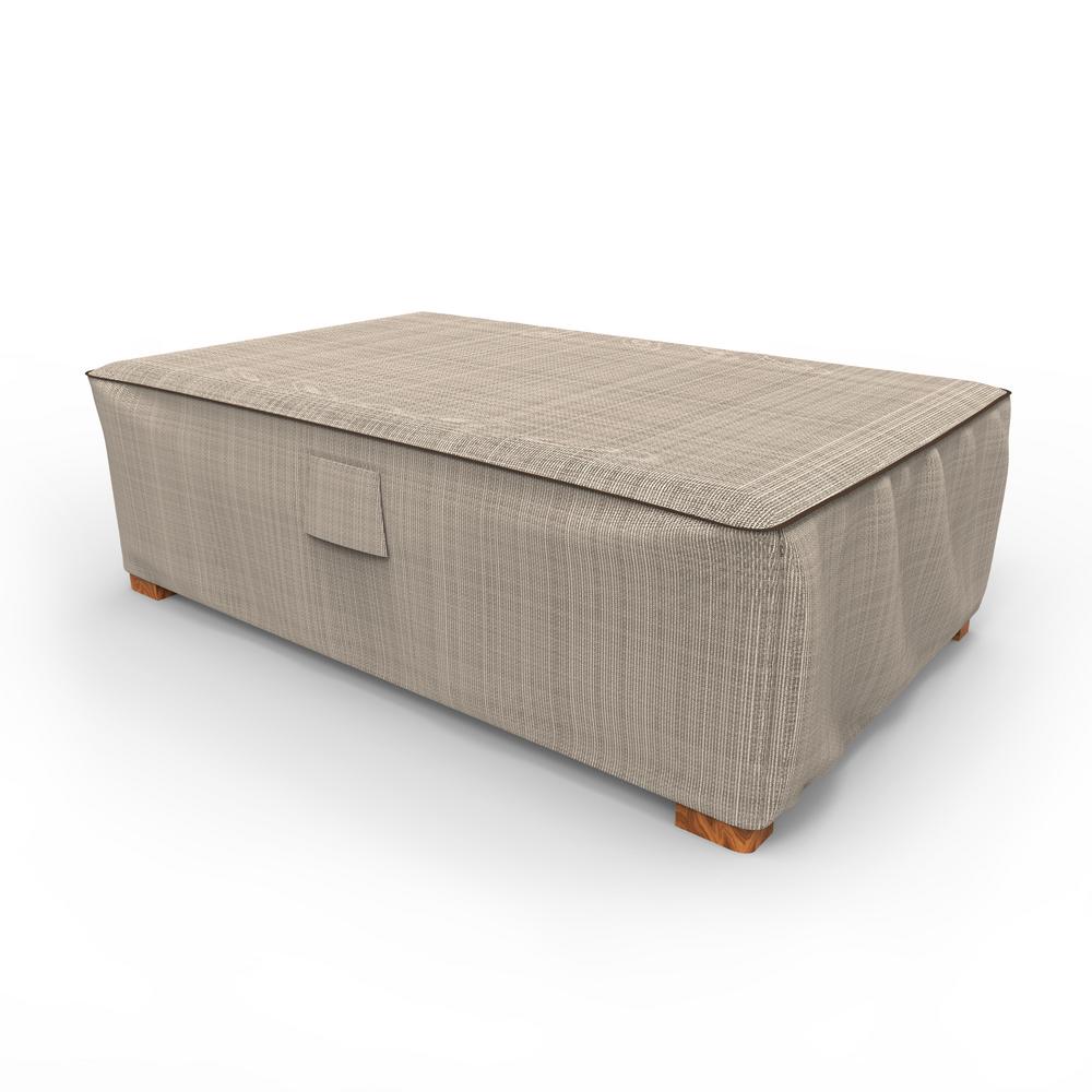 Budge Neverwet Mojave Large Black Ivory Patio Ottoman Coffee Table Budge Neverwet Mojave Large Black Ivory
