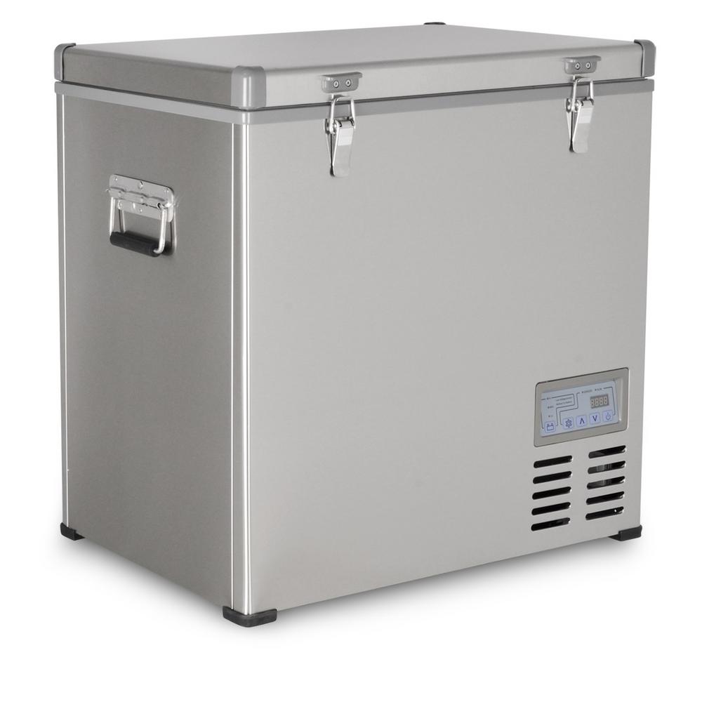 2.3 cu. ft. 68 qt. Portable Refrigerator/Freezer Stainless-steel AC 110V / DC 12/24V