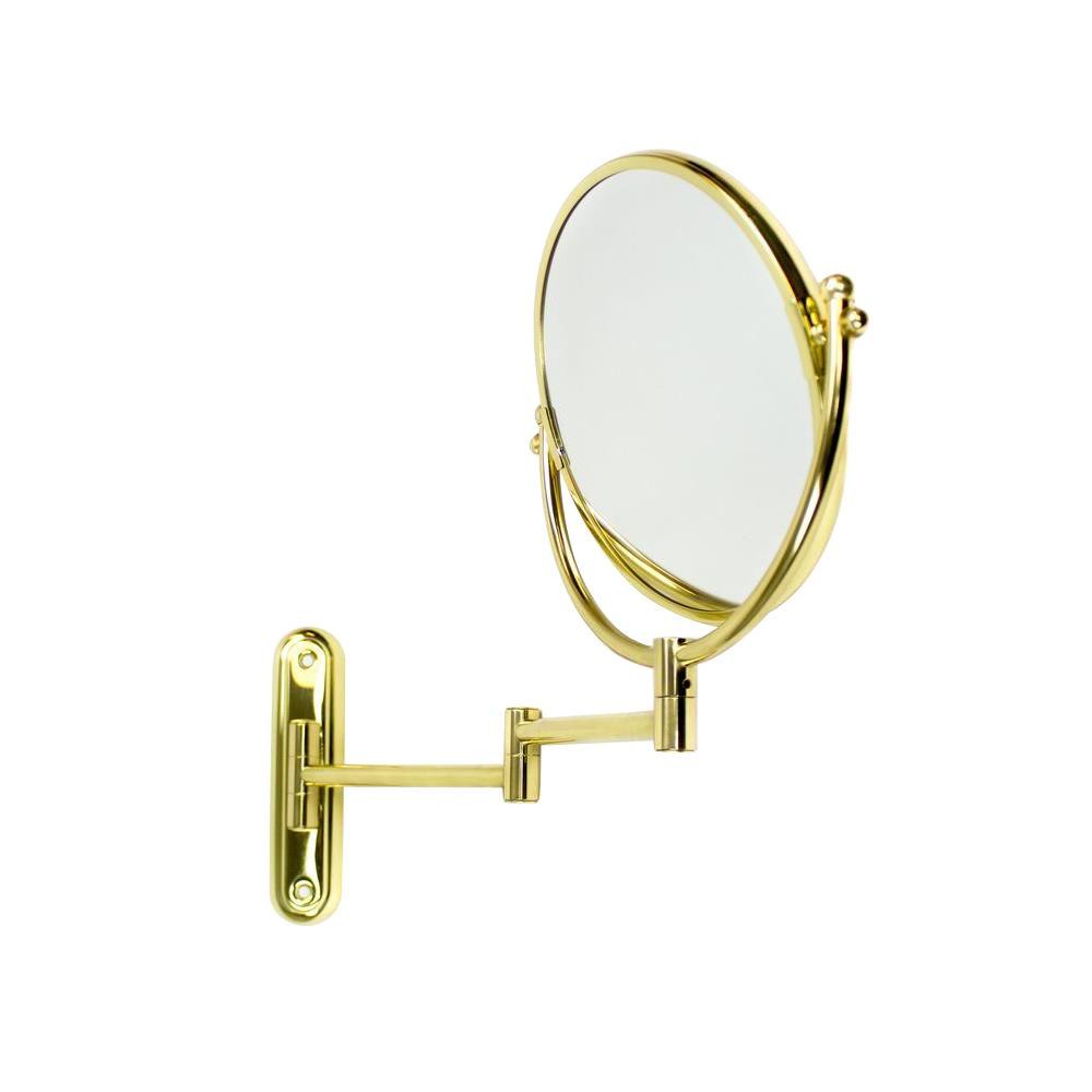 Taymor Solid Brass 7 In X 12 Swing Arm Rotating Makeup Mirror Polished