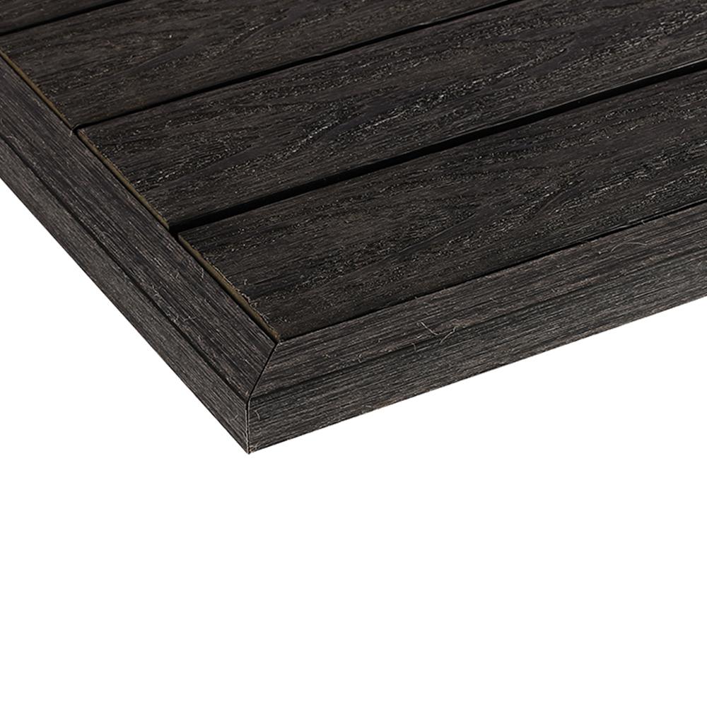 Newtechwood 1 12 Ft X Quick Deck Composite Tile Outside Quick Deck Composite Tile Outside Corner Fascia In Hawiian Charcoal 2 Pieces Box