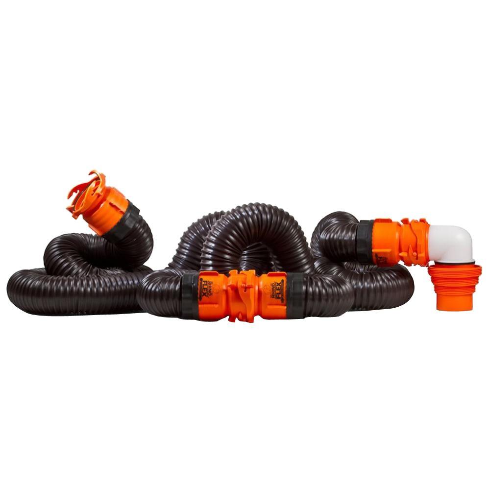 Camco RhinoFLEX 20 ft. Sewer Hose Kit with Swivel Fittings39741 The