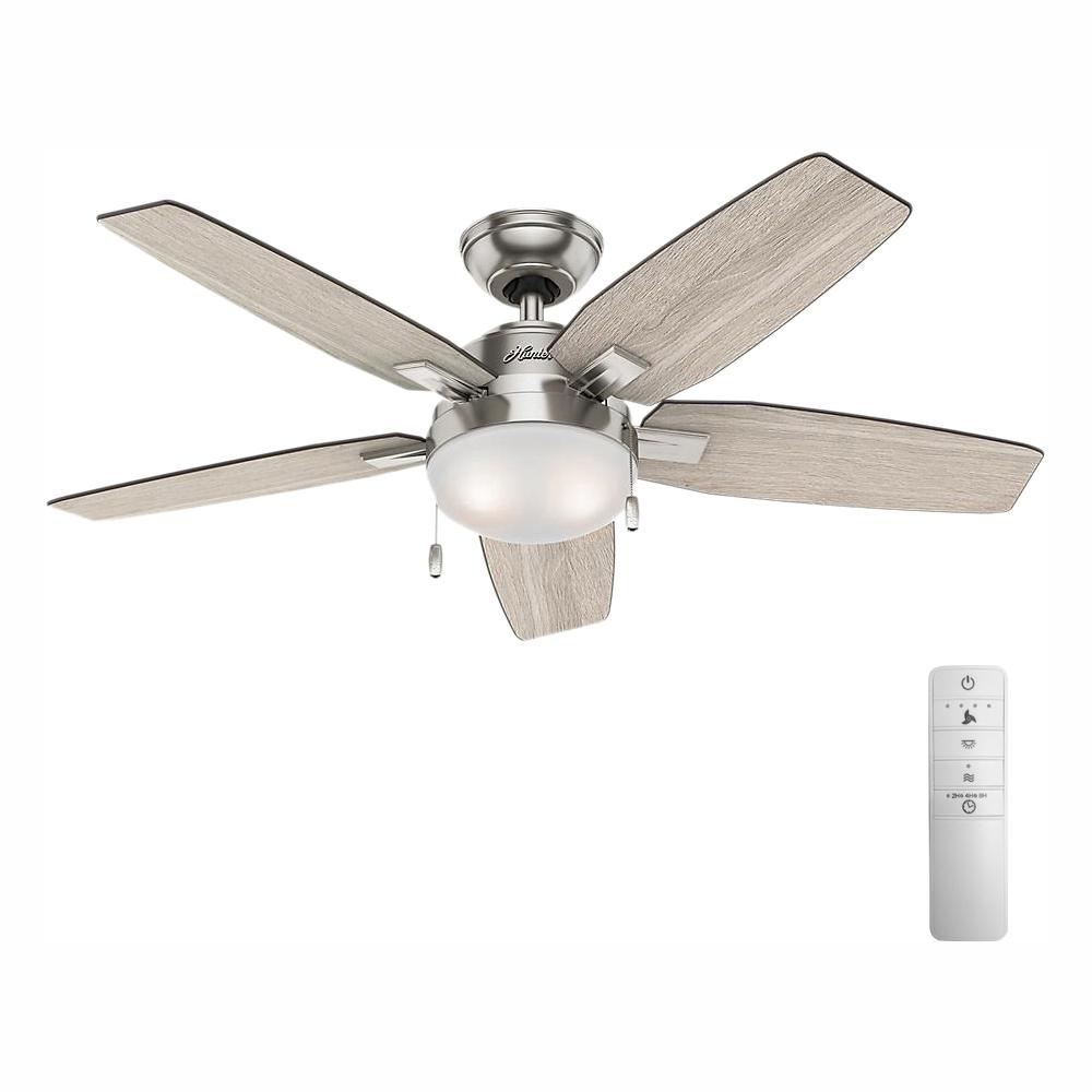 Hunter Antero 46 In Led Indoor Brushed Nickel Smart Ceiling Fan