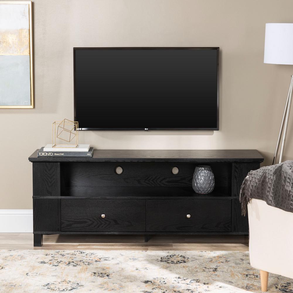 Walker Edison Furniture Company Essential Black Entertainment Center