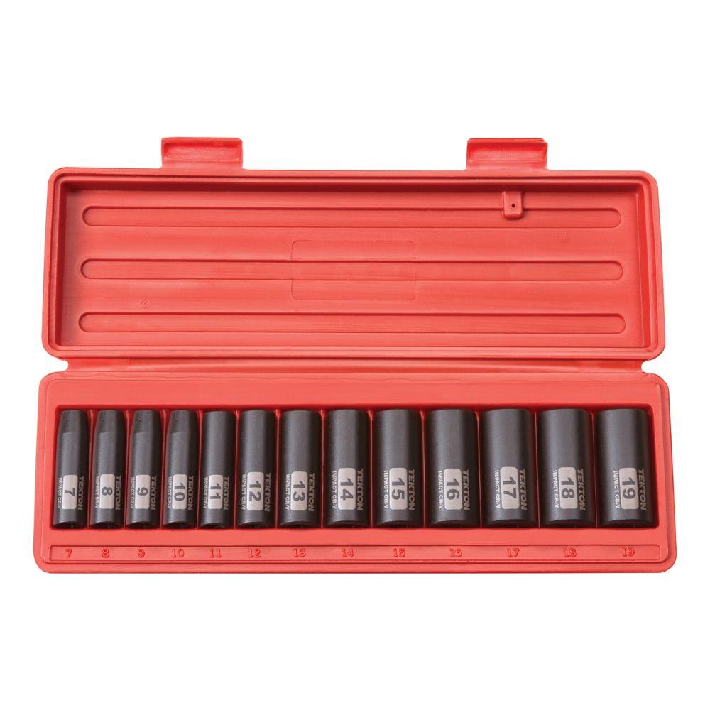 TEKTON 3/8 in. Drive 719 mm 12Point Deep Impact Socket Set47926
